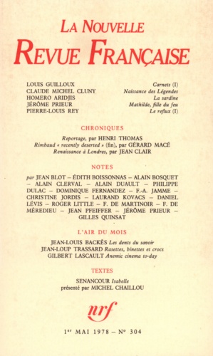La Nouvelle Revue Française N° 304, mai 1978