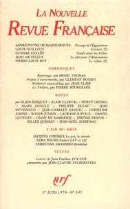 La Nouvelle Revue Française N° 305, juin 1978