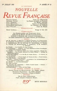 La Nouvelle Revue Française N° 31 juillet 1955