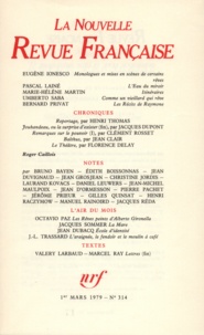  Gallimard - La Nouvelle Revue Française N° 314, mars 1979 : .