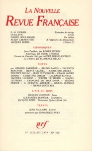  Gallimard - La Nouvelle Revue Française N° 318 juillet 1979 : .