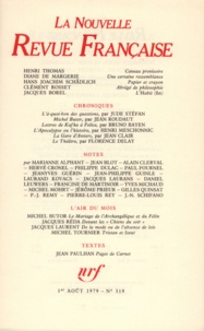  Gallimard - La Nouvelle Revue Française N° 319, aout 1979 : .