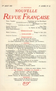  Gallimard - La Nouvelle Revue Française N° 32 aout 1955 : .