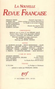  Gallimard - La Nouvelle Revue Française N° 321 octobre 1979 : .