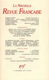 La Nouvelle Revue Française N° 321 octobre 1979
