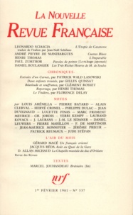  Gallimard - La Nouvelle Revue Française N° 337 février 1981 : .