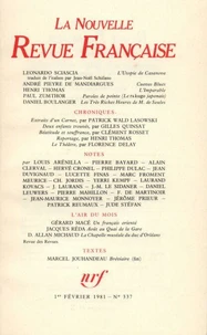 La Nouvelle Revue Française N° 337 février 1981