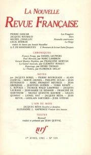 La Nouvelle Revue Française N° 339, avril 1981