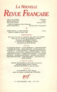La Nouvelle Revue Française N° 344 sept 1981