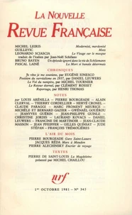 La Nouvelle Revue Française N° 345 octobre 1981
