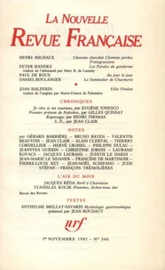 La Nouvelle Revue Française N° 346 novembre 1981