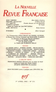  Gallimard - La Nouvelle Revue Française N° 351, avril 1982 : .