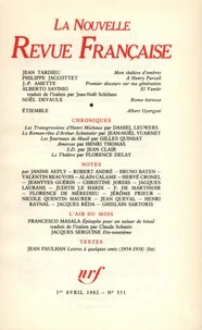 La Nouvelle Revue Française N° 351, avril 1982