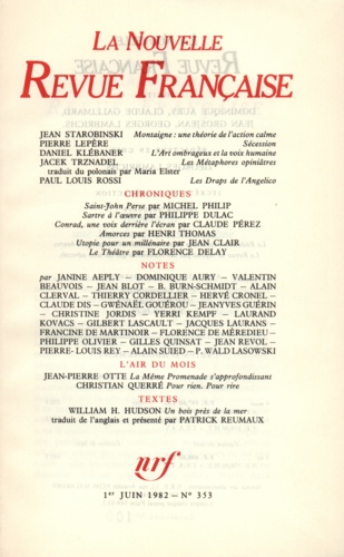 La Nouvelle Revue Française N° 353 juin 1982