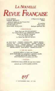 La Nouvelle Revue Française N° 358 novembre 1982