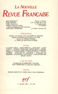  Gallimard - La Nouvelle Revue Française N° 362, mars 1983 : .