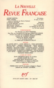  Gallimard - La Nouvelle Revue Française N° 366-367 : Juillet-août 1983.