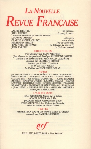 La Nouvelle Revue Française N° 366-367 Juillet-août 1983