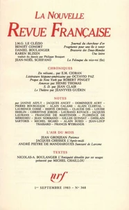 La Nouvelle Revue Française N° 368 sept 1983
