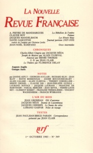  Gallimard - La Nouvelle Revue Française N° 369 octobre 1983 : .