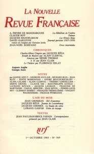 La Nouvelle Revue Française N° 369 octobre 1983