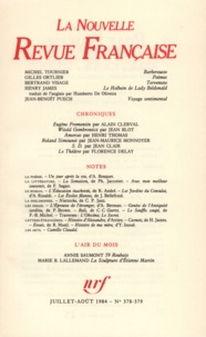  Gallimard - La Nouvelle Revue Française N° 378-379 : Juillet-août 1984.