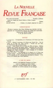 La Nouvelle Revue Française N° 382 novembre 1984