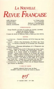 La Nouvelle Revue Française N° 386, mars 1985