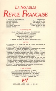  Gallimard - La Nouvelle Revue Française N° 390-391 : Juillet-août 1985.