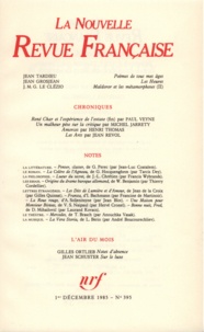  Gallimard - La Nouvelle Revue Française N° 395 décembre 1985 : .
