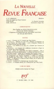 La Nouvelle Revue Française N° 398, mars 1986