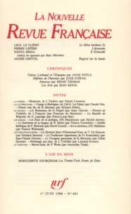  Gallimard - La Nouvelle Revue Française N° 401, juin 1986 : .