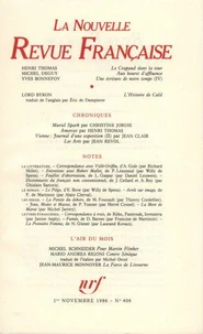 La Nouvelle Revue Française N° 406 novembre 1986