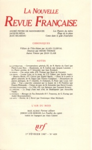  Gallimard - La Nouvelle Revue Française N° 409 février 1987 : .