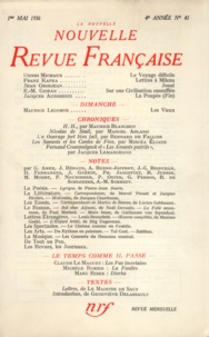  Gallimard - La Nouvelle Revue Française N° 41, mai 1956 : .