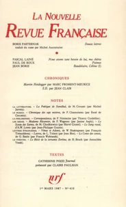 La Nouvelle Revue Française N° 410, mars 1987