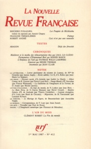 Gallimard - La Nouvelle Revue Française N° 412 mai 1987 : .