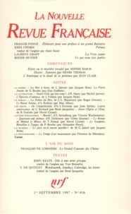  Gallimard - La Nouvelle Revue Française N° 416 sept 1987 : .