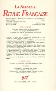 La Nouvelle Revue Française N° 416 sept 1987