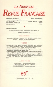  Gallimard - La Nouvelle Revue Française N° 417 octobre 1987 : .