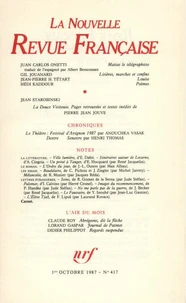 La Nouvelle Revue Française N° 417 octobre 1987