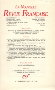  Gallimard - La Nouvelle Revue Française N° 418 novembre 1987 : .