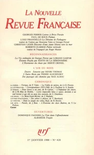 La Nouvelle Revue Française N° 420 janvier 1988