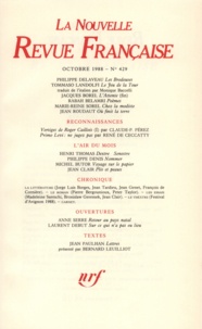  Gallimard - La Nouvelle Revue Française N° 429 octobre 1988 : .