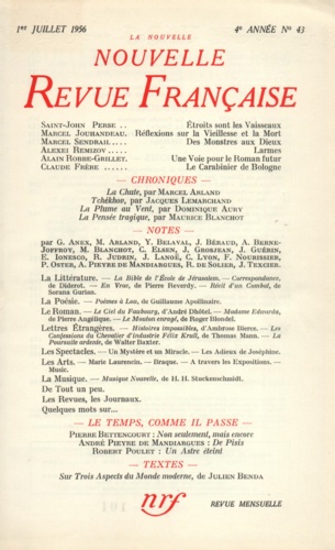 La Nouvelle Revue Française N° 43 juillet 1956
