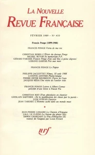 La Nouvelle Revue Française N° 433, février 1989
