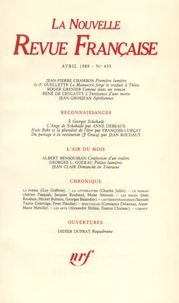 La Nouvelle Revue Française N° 435, avril 1989