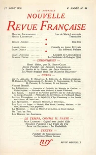 La Nouvelle Revue Française N° 44 aout 1956
