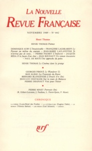  Gallimard - La Nouvelle Revue Française N° 442,novembre 1989 : .