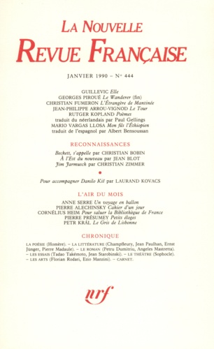 La Nouvelle Revue Française N°444, janvier 1990